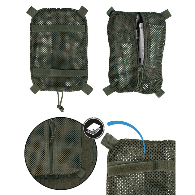 Підсумок універсальний сітчастий Sturm Mil-Tec Mesh Bag with Velcro Olive S (16003501) - зображення 2