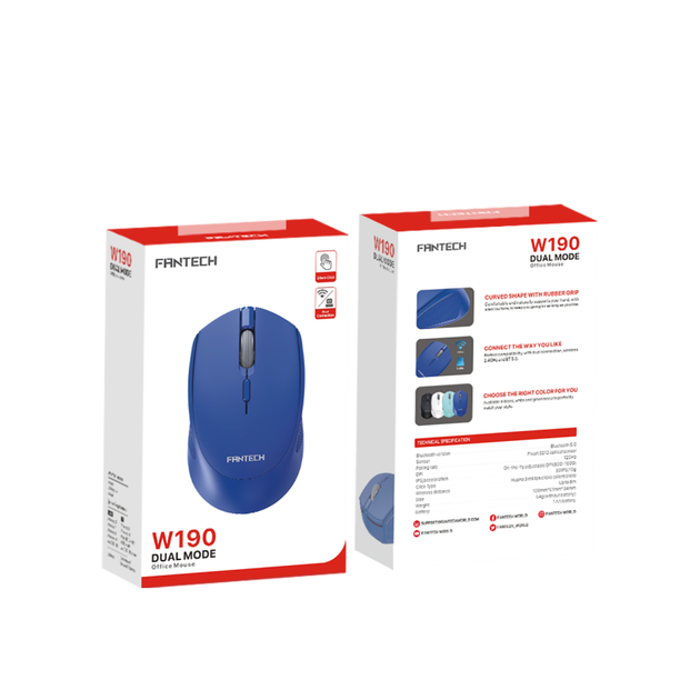 Компьютерная мышь w190 silent click беспроводная синий цвет - изображение 7