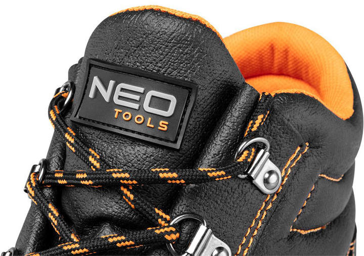 Черевики робочі захисні NEO Tools S1 SRC 82-165 шкіряні 45 Чорно-помаранчеві (5907558484120) - зображення 4