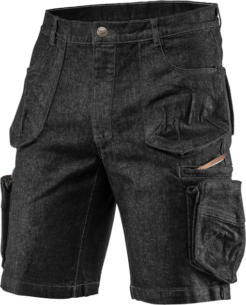 Krótkie spodenki robocze NEO Tools Denim 81-273 S Czarne (5907558467789) - obraz 1