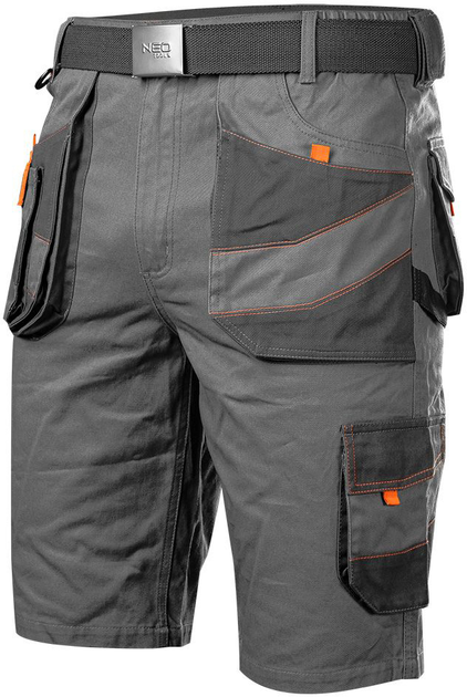 Шорти робочі NEO Tools Cotton Slim 81-331 XS Сірі (5907558453201) - зображення 1