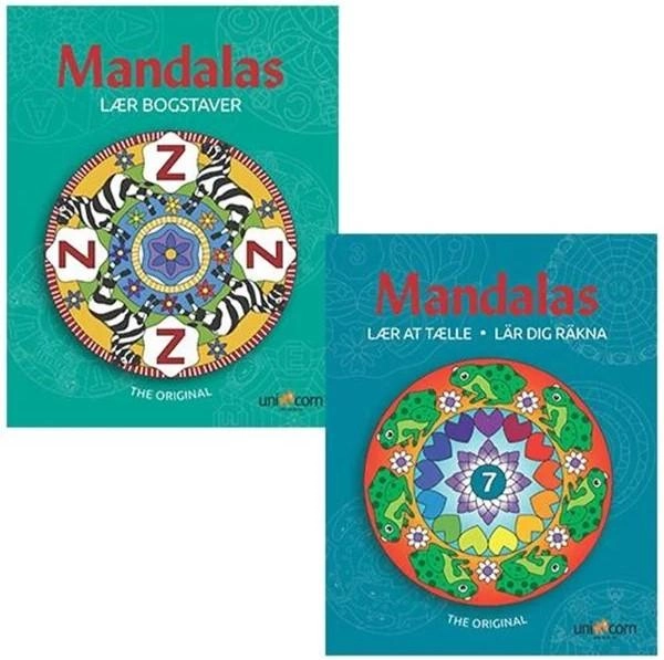Książki do kolorowania Mandalas Nauka liter i cyfr 2 szt (5713516000451) - obraz 1
