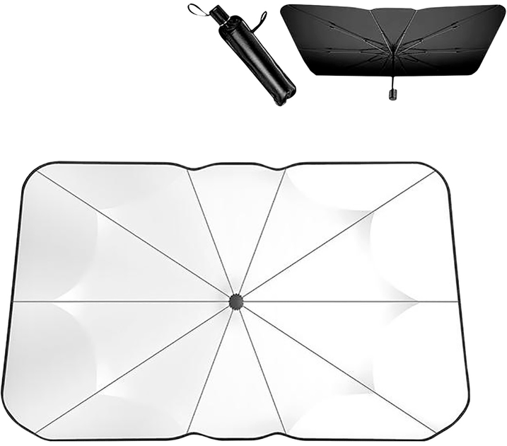 Акція на Сонцезахисна парасолька для автомобіля SunShield 110х125х65 см від Rozetka