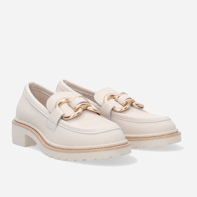 Loafersy damskie skórzane Venezia HA-026 40 26.4 cm Beżowe (5906140383001) - obraz 4