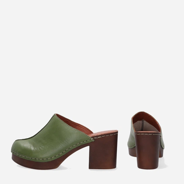 Chodaki damskie na obcasie skórzane Venezia 1143624 ALF 40 26.4 cm Zielone (5906140400388) - obraz 3