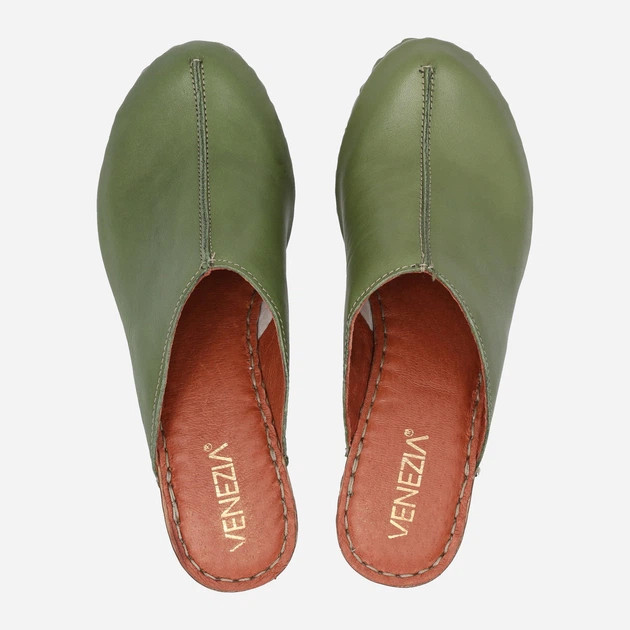 Chodaki damskie na obcasie skórzane Venezia 1143624 ALF 40 26.4 cm Zielone (5906140400388) - obraz 5