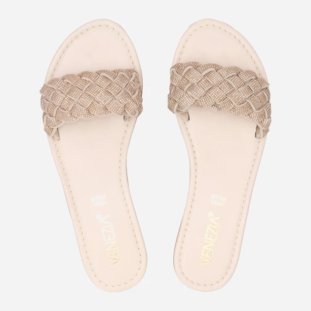 Klapki damskie eleganckie skórzane Venezia SOFIA9 PEL 41 27 cm Beżowe (5906140461242) - obraz 5