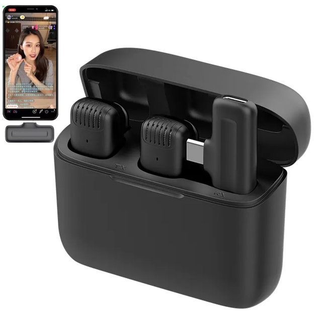 Блютуз микрофон для телефона двойной Lavalier J12 Петличка для iPhone ...