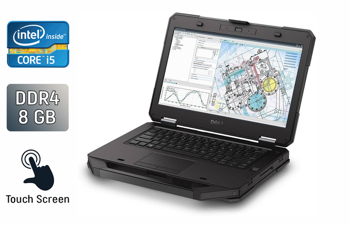 Защищенный ноутбук Dell Rugged Latitude 5414 / 14" (1366x768) TN Touch / Intel Core i5-6300U (2 (4) ядра по 2.4 - 3.0 GHz) / 8 GB DDR4 / 256 GB SSD / Intel HD Graphics 520 / WebCam / Fingerprint б/у - Фото 1 Защищенный ноутбук Dell Rugged Latitude 5414 / 14" (1366x768) TN Touch / Intel Core i5-6300U (2 (4) ядра по 2.4 - 3.0 GHz) / 8 GB DDR4 / 256 GB SSD / Intel HD Graphics 520 / WebCam / Fingerprint б/у - изображение 1