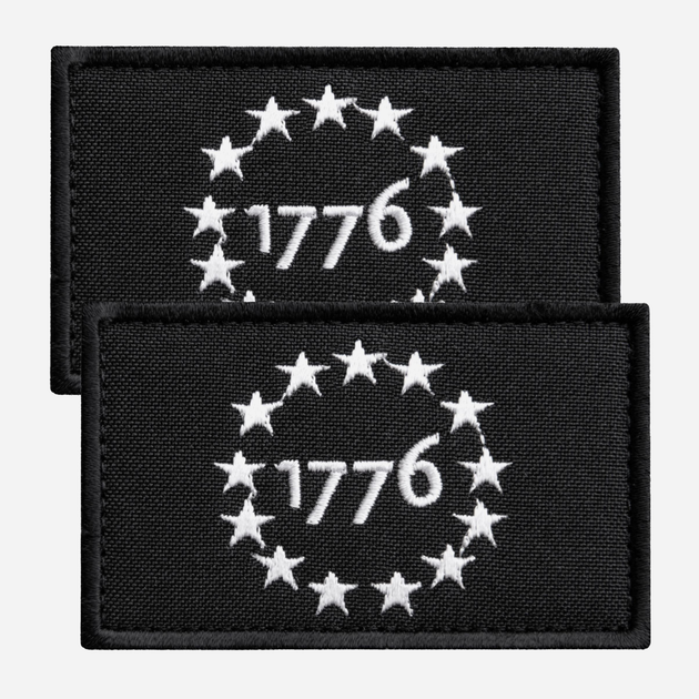 Набор шевронов на липучке IDEIA США 1776 Патриот 5 х 8 см 2 шт Черный (4820227287192) - изображение 1
