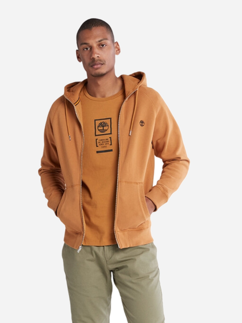 Bluza męska rozpinana streetwear z kapturem Timberland TB0A2BNB L Beżowa (195441181040) - obraz 1