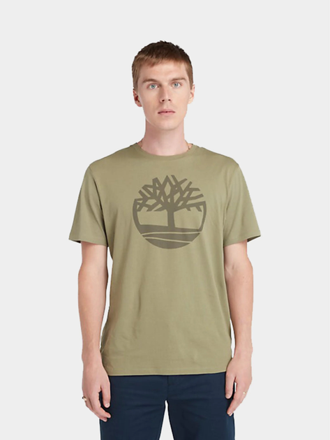 T-shirt męski bawełniany Timberland TB0A2C2R XXL Khaki (194902948291) - obraz 1