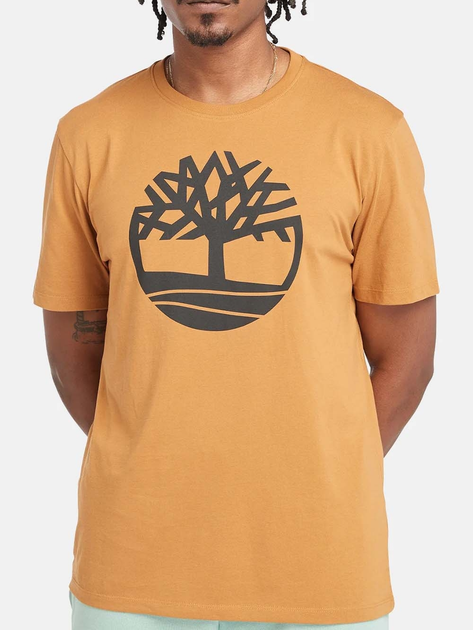 T-shirt męski bawełniany Timberland TB0A2C2R S Beżowy/Czarny (194902947997) - obraz 1