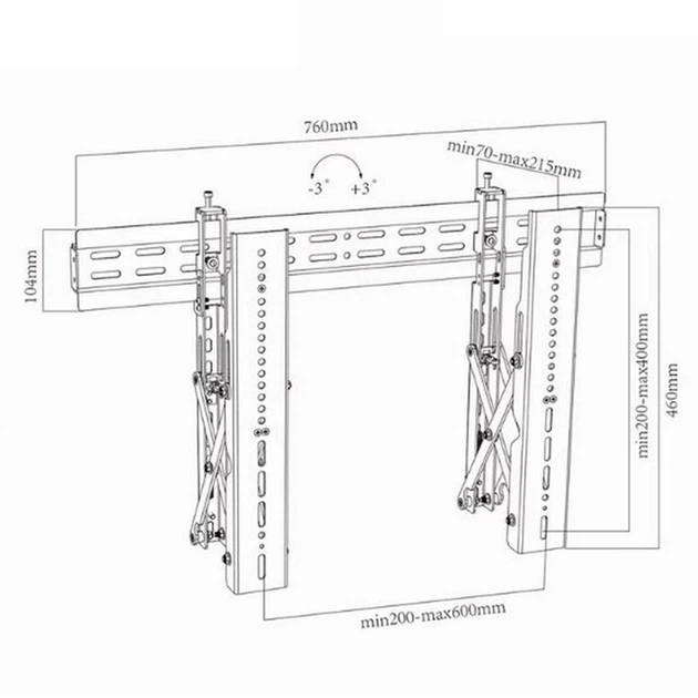 Крепление для видеостены CHARMOUNT CT-VD-201 кронштейн - изображение 6