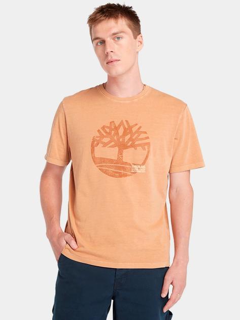 T-shirt męski bawełniany Timberland TB0A5UEK S Beżowy (194903977122) - obraz 1