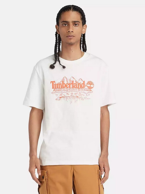 T-shirt męski bawełniany Timberland TB0A5UFU S Biały (194903902261) - obraz 1