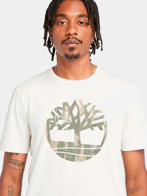 T-shirt męski bawełniany Timberland TB0A5UP3 L Biały (194902996681) - obraz 4