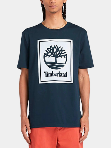 T-shirt męski bawełniany Timberland TB0A5WQQ XL Niebieski (194902954353) - obraz 1