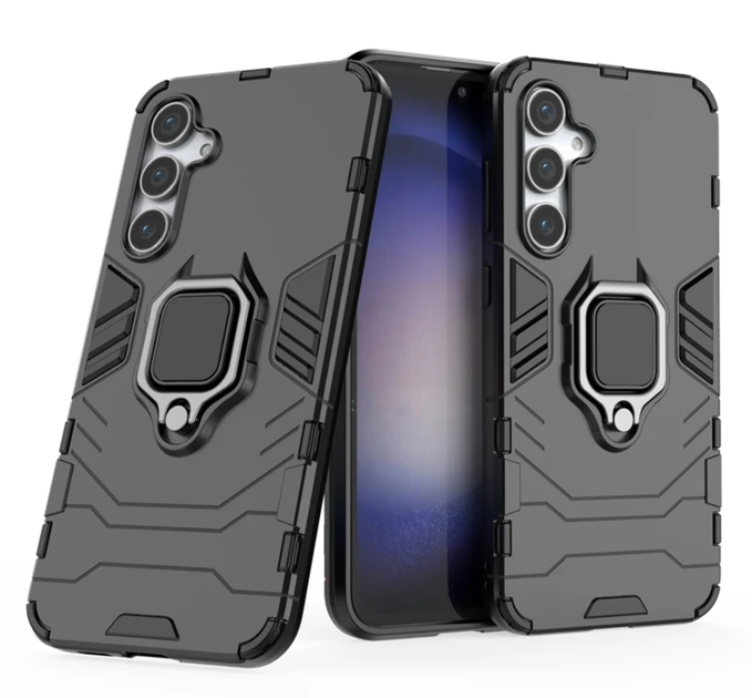 Захисний бампер IronMan для Samsung Galaxy A36 з кільцем-тримачем Чорний - Фото 1 Захисний бампер IronMan для Samsung Galaxy A36 з кільцем-тримачем Чорний - зображення 1