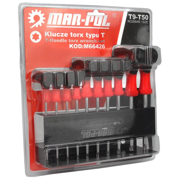 Набір ключів Torx Mar-Pol M66426 Т-типу T9-T50 - зображення 1