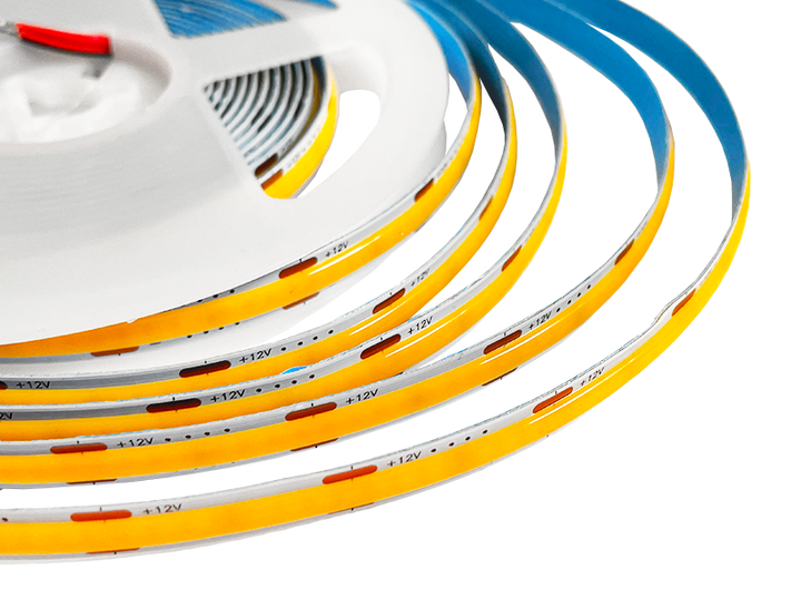 Светодиодная лента 1 м COB/FCOB 320 LED 12В 8Вт/м IP20 3000К теплый белый - изображение 3