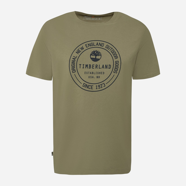 T-shirt męski bawełniany Timberland TB0A6GF5 L Khaki (196247861839) - obraz 1