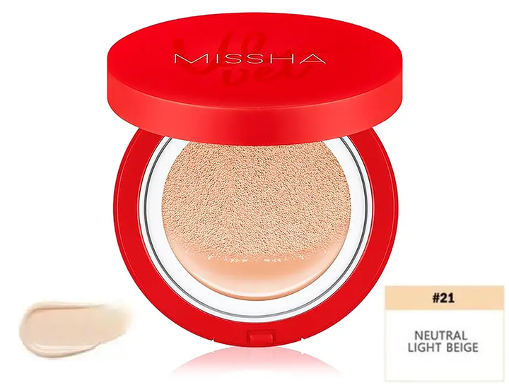 Тональный кушон с матовым финишем Missha Velvet Finish Cushion SPF50+ PA+++ 21 тон - изображение 11