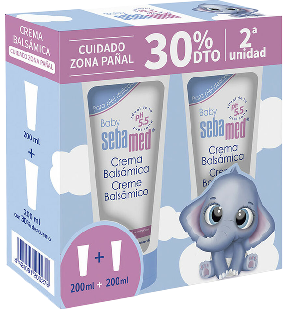 Крем під підгузок Sebamed Baby Balsamic Cream 2 x 200 мл (8425091200276) - зображення 1