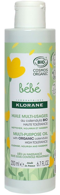 Organiczny olejek dla dzieci Klorane Multi-Purpose Oil with Organic Calendula 200 ml (3282770391053) - obraz 1