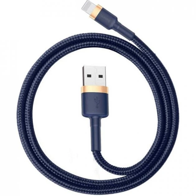 Кабель Baseus cafule Cable USB For lightning 2.4A 1M Gold + Blue - Фото 2 Кабель Baseus cafule Cable USB For lightning 2.4A 1M Gold + Blue - зображення 2