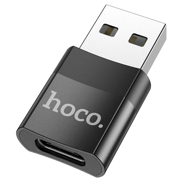 Адаптер Hoco UA17 USB Male to Type - C female USB 2.0 adapter Black - Фото 4 Адаптер Hoco UA17 USB Male to Type - C female USB 2.0 adapter Black - зображення 4