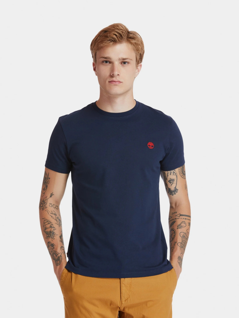 T-shirt męski bawełniany Timberland TB0A2BPR L Granatowy (193392791875) - obraz 1