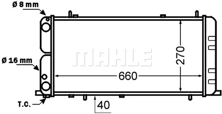 Радіатор охолодження Audi 100 1.6-2.0 76-90, MAHLE/KNECHT (CR140000S) - зображення 1