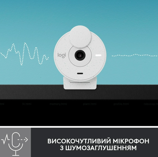 Веб-камера Logitech Brio 300 FHD White (960-001442) - изображение 8