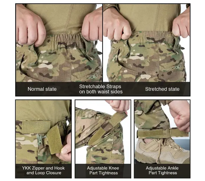 Тактичні штани мультикам спецназу ЗСУ з еластичними вставками Idogear UFS G4 Multicam та наколінниками р.M - зображення 2