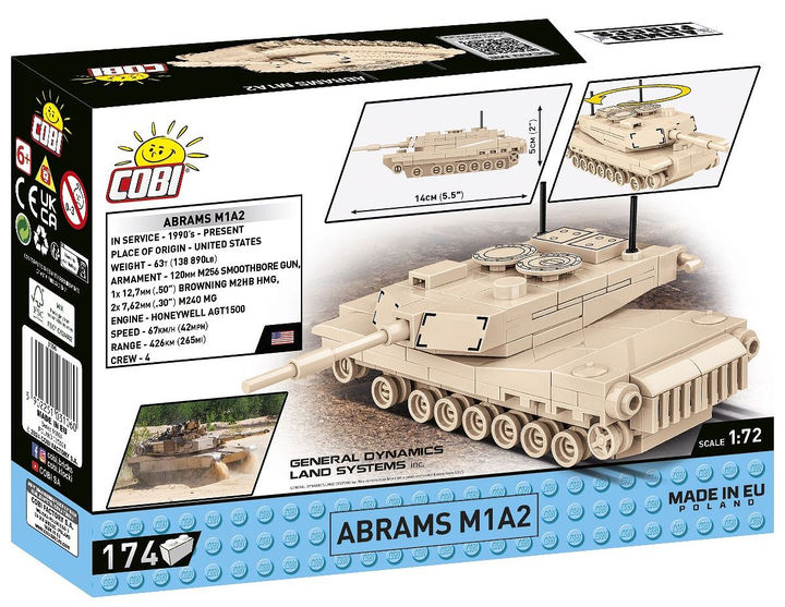 Конструктор Cobi Armed Forces Abrams M1A2 174 деталі (5902251031060) - зображення 3