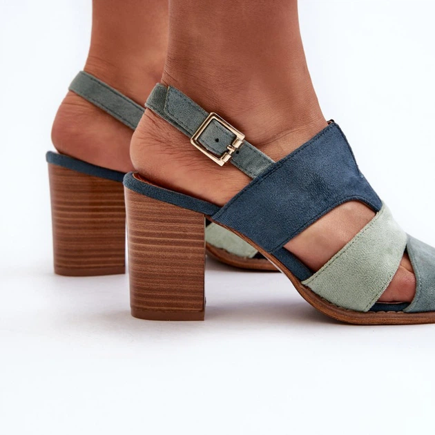 Sandały damskie na słupku Qutima 39 Granatowe (5905677182996) - obraz 8