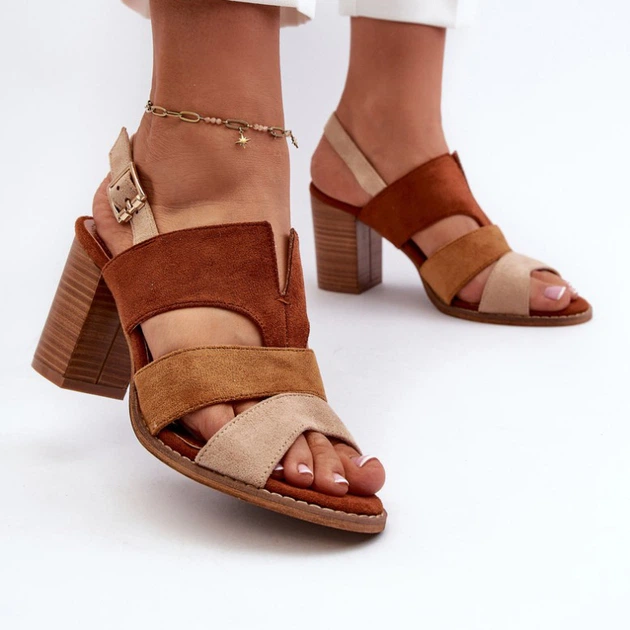 Sandały damskie na słupku Qutima 40 Brązowe (5905677182941) - obraz 5