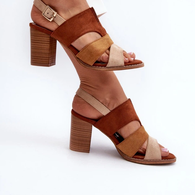 Sandały damskie na słupku Qutima 41 Brązowe (5905677182958) - obraz 8