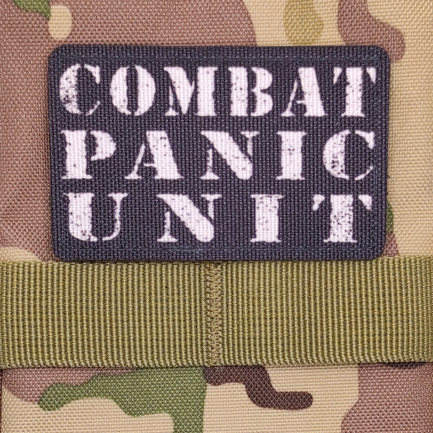 Шеврон Combat Panic Unit, 8х5, черный, на липучке( велкро), патч печатный - изображение 2