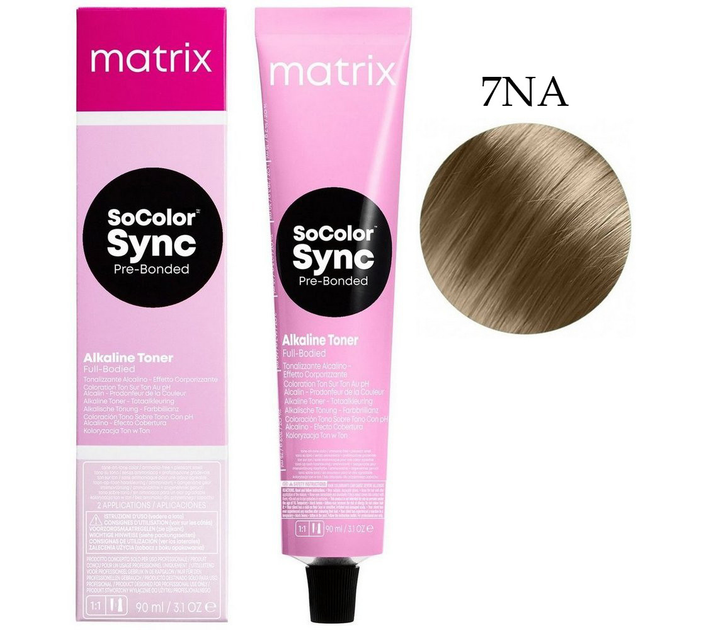 Крем-краска безаммиачная для волос Matrix SoColor Sync 7NA Блондин ...