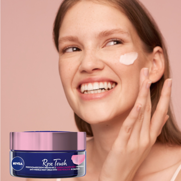 Крем для обличчя Nivea Rose Touch нічний проти зморшок з олією пелюсток троянди, кальцієм і креатином 50 мл (5900017082417) - зображення 2