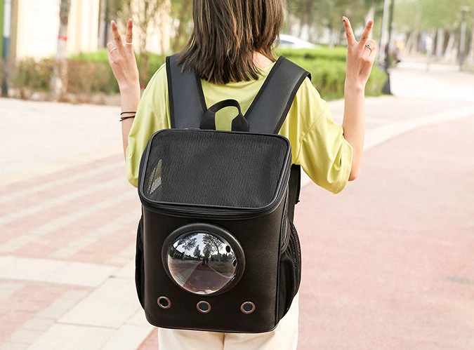 Рюкзак для переноски животных с иллюминатором CosmoPet CP-04 для кошек и собак Black - изображение 4