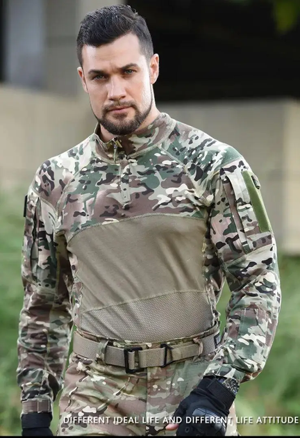 Тактический демисезонный военный коcтюм форма рубашка с длинным рукавом, штаны+наколенники р.S - изображение 2