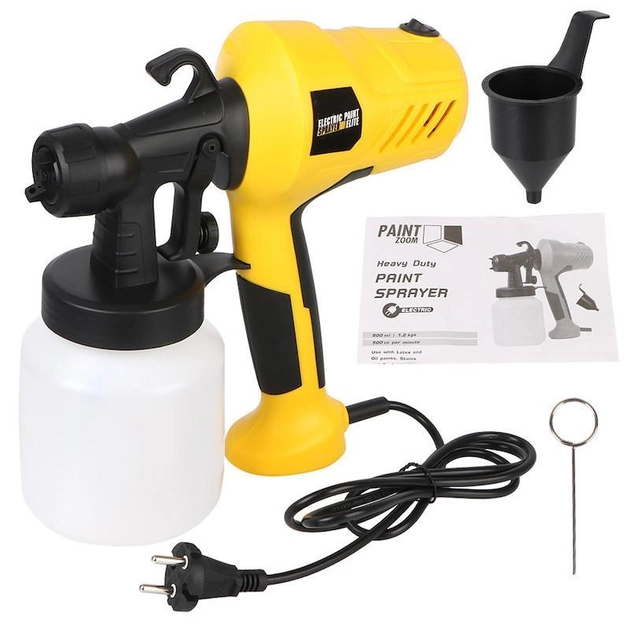 Краскопульт електричний Electric Paint Sprayer Пульверизатор 650 мл/хв для фарби 400Вт Жовтий - Фото 7 Краскопульт електричний Electric Paint Sprayer Пульверизатор 650 мл/хв для фарби 400Вт Жовтий - зображення 7