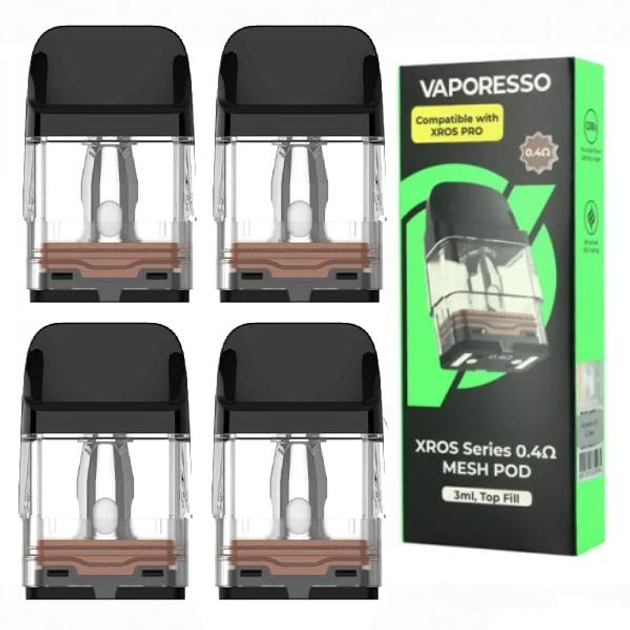 Картриджі (Упаковка 4шт) Xros Series 0.4ohm 3ml (для електронних сигарет POD-Систем Vaporesso) - зображення 1