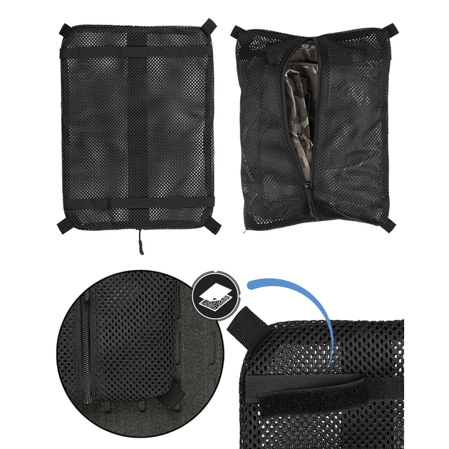 Підсумок універсальний сітчастий Sturm Mil-Tec Mesh Bag with Velcro S Black (16003702-S) - зображення 2