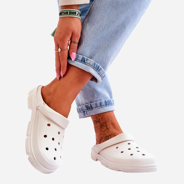 Chodaki damskie Rabios 40-41 Białe (5905677102093) - obraz 4