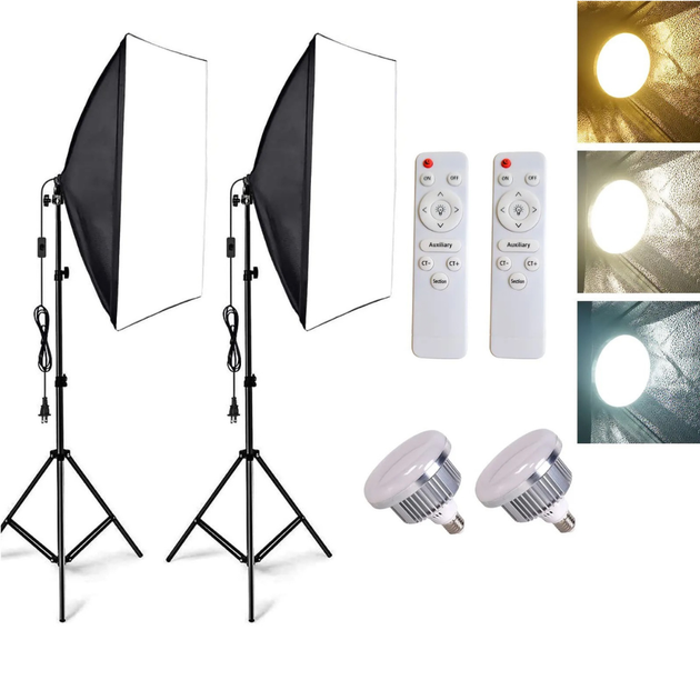 Студийный LED свет Prolighting 50х70см LED-лампы 150 вт 3200- 5500 K Ra95+ с пультом - Фото 1 Студийный LED свет Prolighting 50х70см LED-лампы 150 вт 3200- 5500 K Ra95+ с пультом - изображение 1