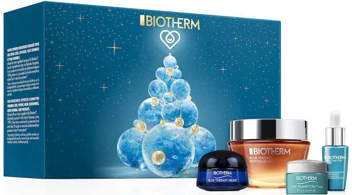 Набір для догляду за обличчям Biotherm Blue Therapy Amber Algae Денний крем 50 мл + Нічний крем 15 мл + Сироватка 7 мл + Крем для повік 5 мл (3614274102277) - зображення 1